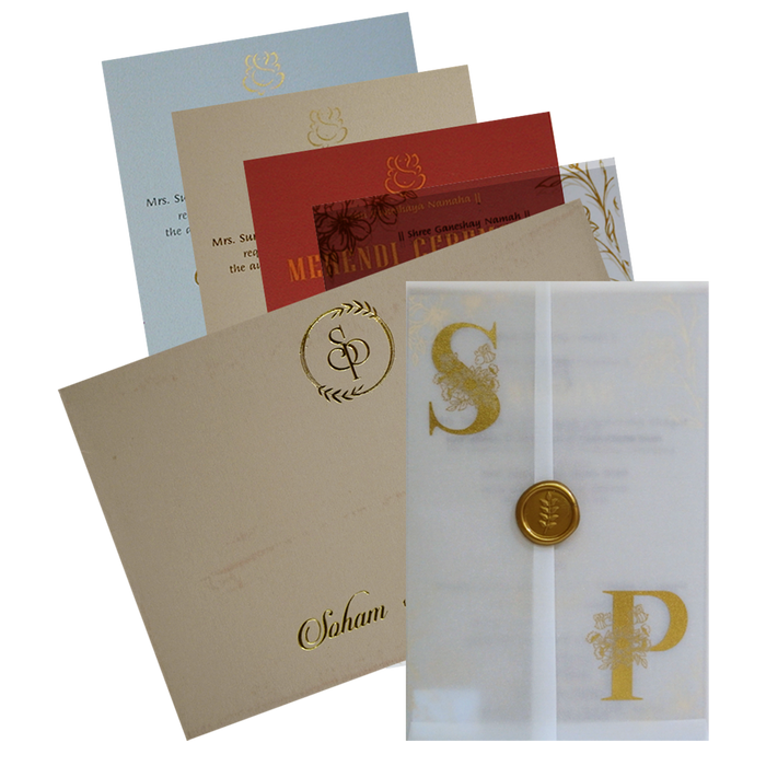 Beige Tracing Sheet Invitation Card
