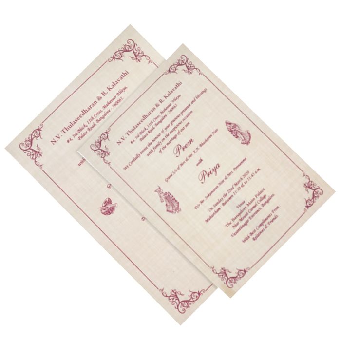 Sandal Premium Padded Stiff Board Invitation Card-KNPS9501S