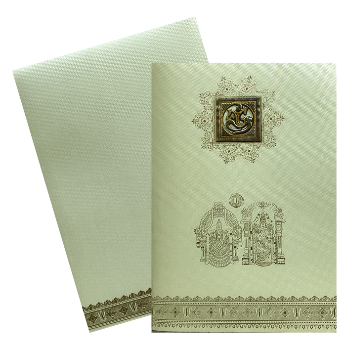 Green Floral Indian Wedding Card