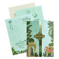 Green Royal Bride Groom Padded Wedding Card