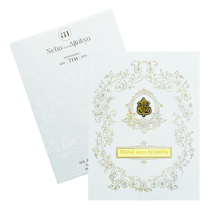 Chalk White Padded Invitation