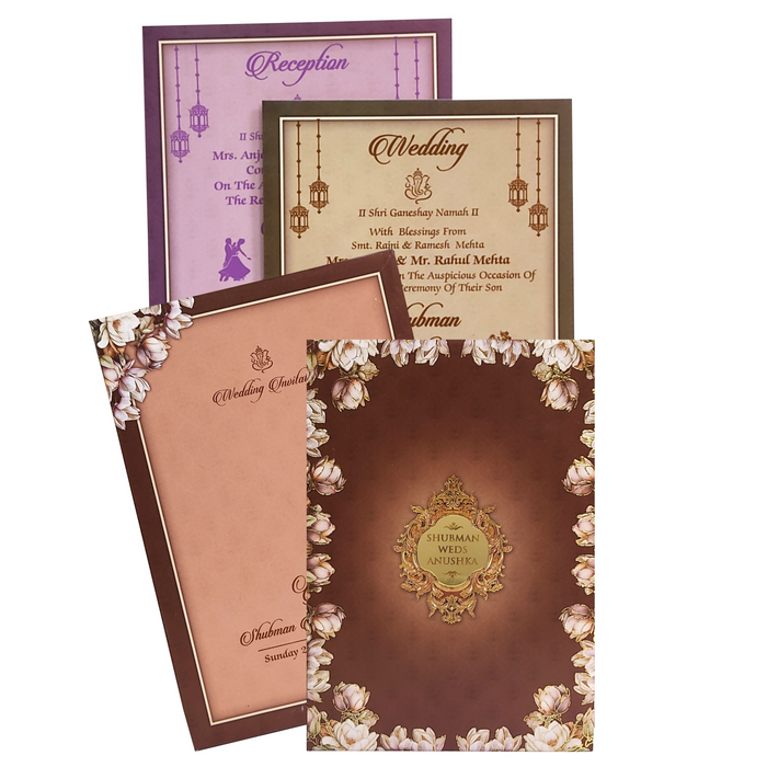 Brown Box Nameplate Wedding Card