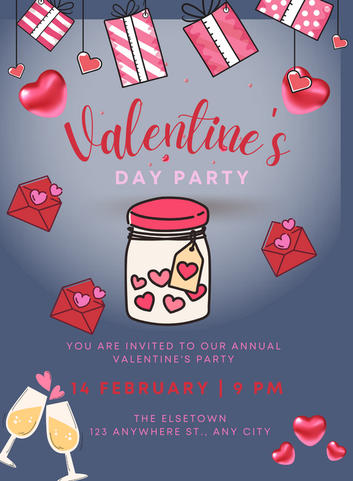 Jar of Hearts Valentines Day Invitation