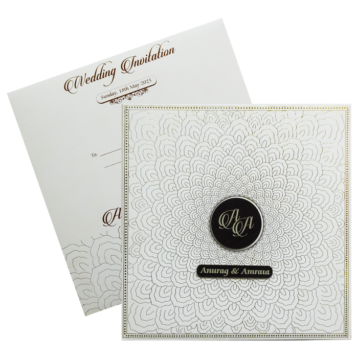 Ivory Padded Wedding Card
