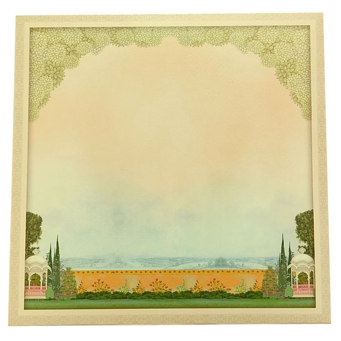 Cream Pink Floral Elephant Invitation Card