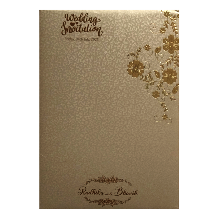 Light Brown Padded Wedding Invitation