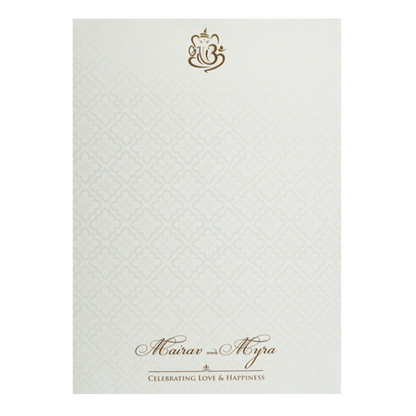 White Pattern Door Wedding Card Design