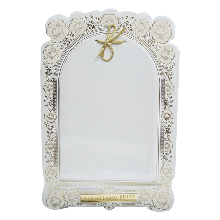 White Floral Board Invitation Card
