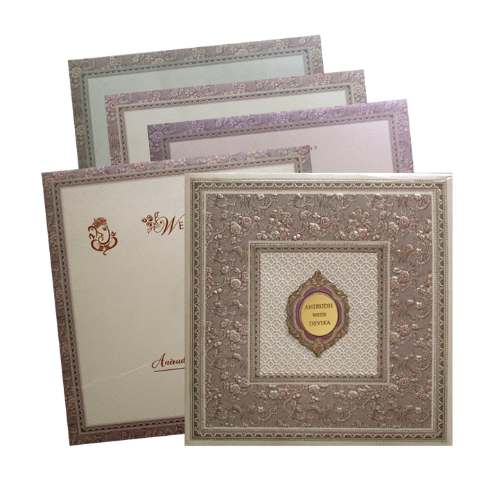 Royal Cream MDF Invitation Card