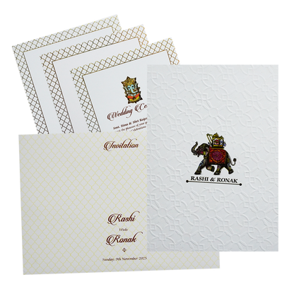 White Padded Wedding Invitation