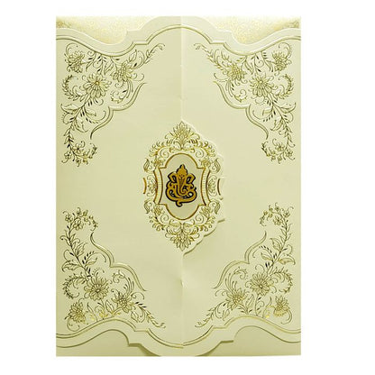 White Floral Wedding Invitation Card