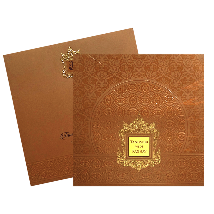 Brown Pattern Wedding Card