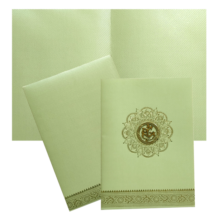 Green Traditional Indian Wedding Card