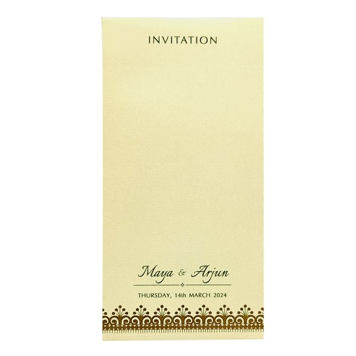 White Foil Design Single Invitation Card