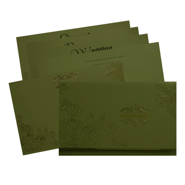 Lemon Grass Floral Wedding Card