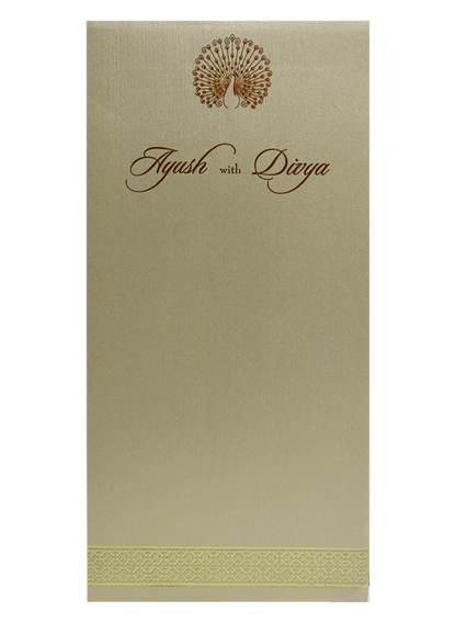 Beige Single Tracing Invitation Card