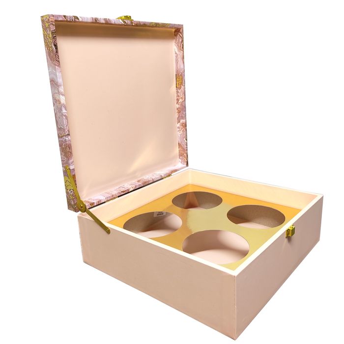 Beige Square Box Invitation-KBX0502