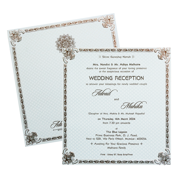 Pearl White Single Invitation