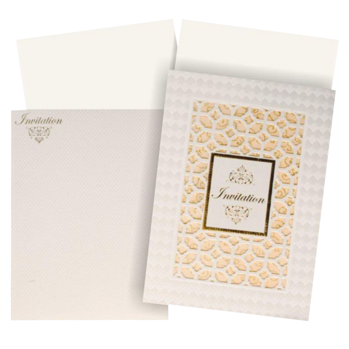 Awesome Laser Cut With Gold Foiling Box Type Wedding Card - KNK30702