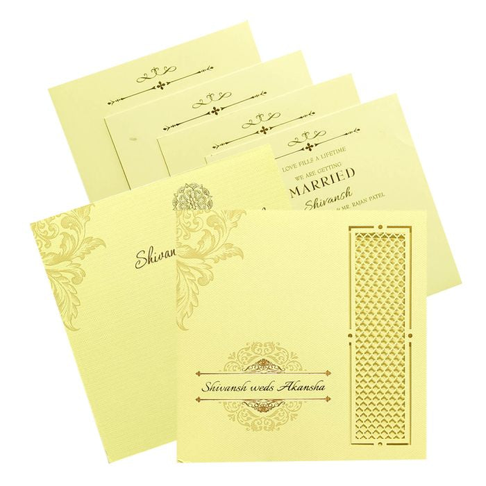 Cream Laser Cut Invitation Card