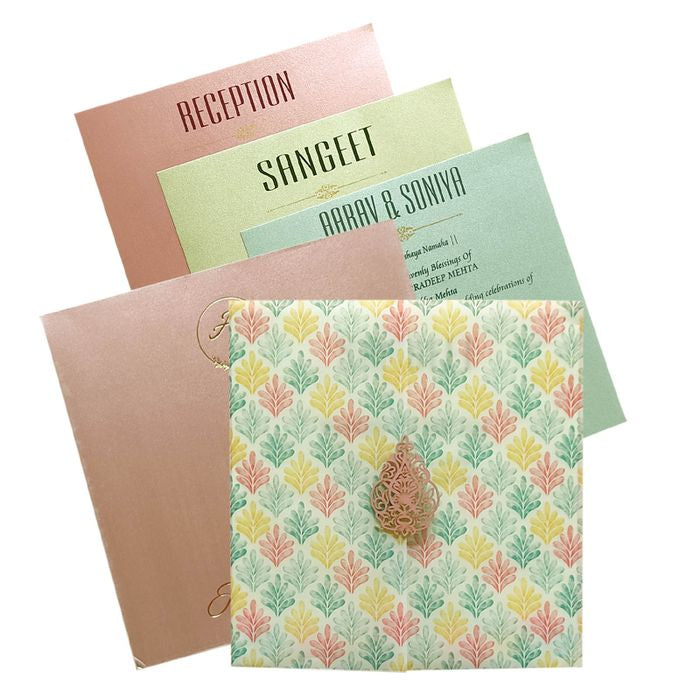 Metallic Pink Tracing sheet Invitation