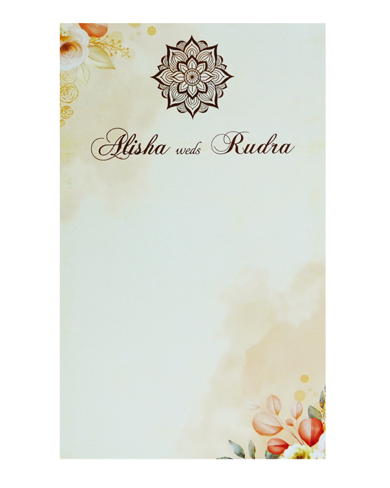 Cream Floral Single Card