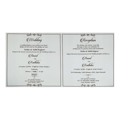 Grey Mandala Wedding Invitation Card