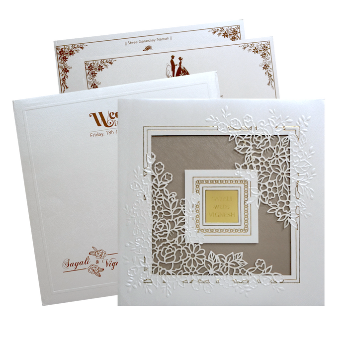 Cream Laser Cut Acrylic Invitation