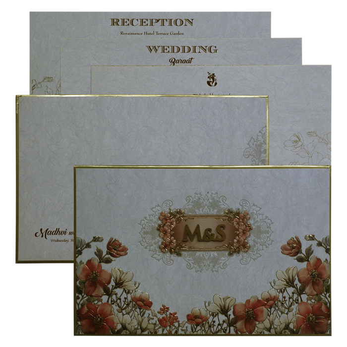 Grey Premium Embossed Invitation Card