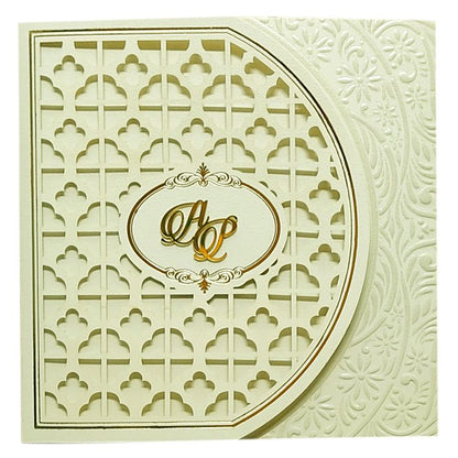 Ivory Laser Cut Box Invitation Card