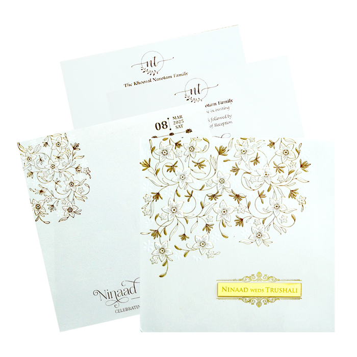 Pearly White Padded Invitation