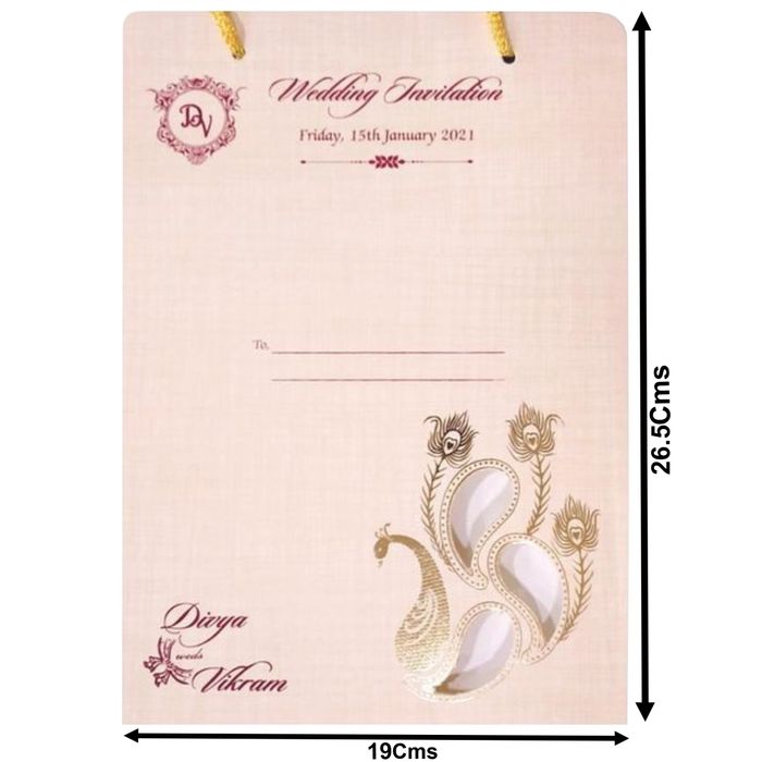 Sandal Premium Padded Invite With Arishina Kuku Design-KNPS9516S