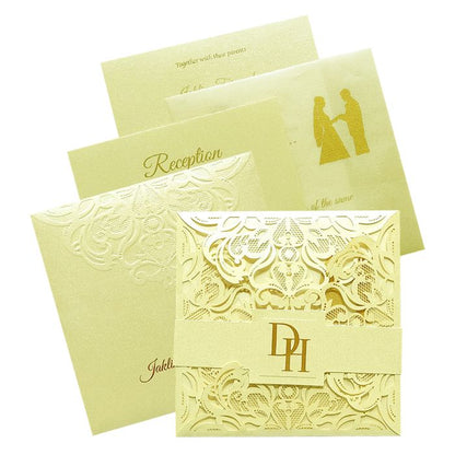 White Floral Laser Cut Invitation Card
