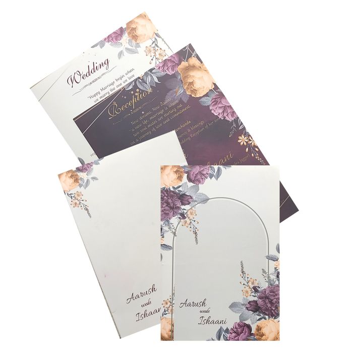 Grey Violet Floral Invitation Card