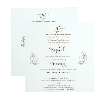 Pearly White Padded Invitation