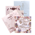 Peach Floral MDF Laser Cut Wedding Card