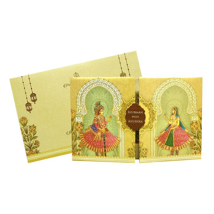 Cream Door Padded Wedding Invitation
