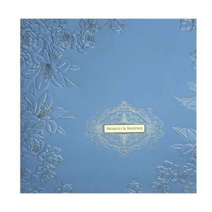 Light Blue Rose Wedding Card