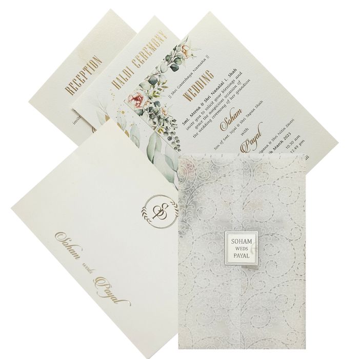 White Floral Invitation Card