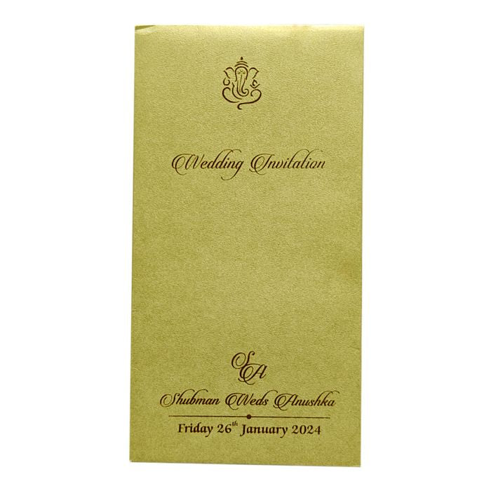 Olive Green MDF Wedding Invitation