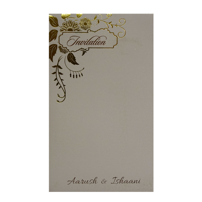 Beige Floral Single Card