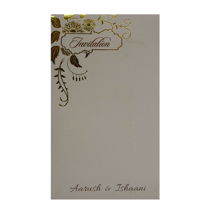 Beige Floral Single Card