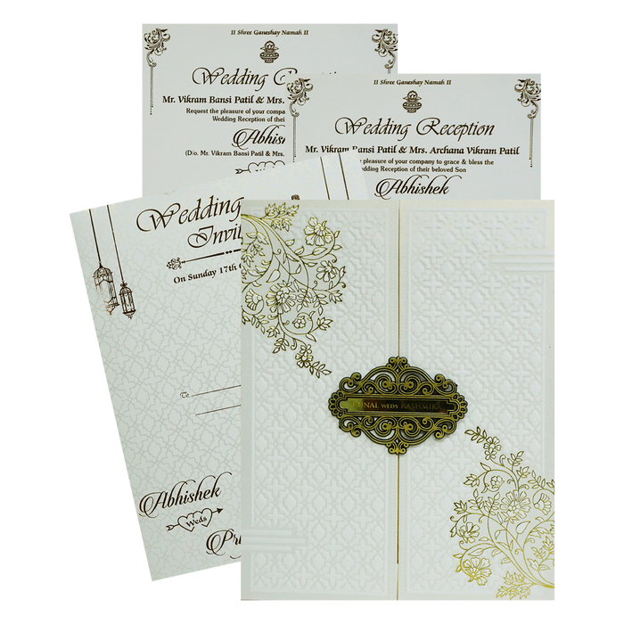 Cream White Door Opening Invitation