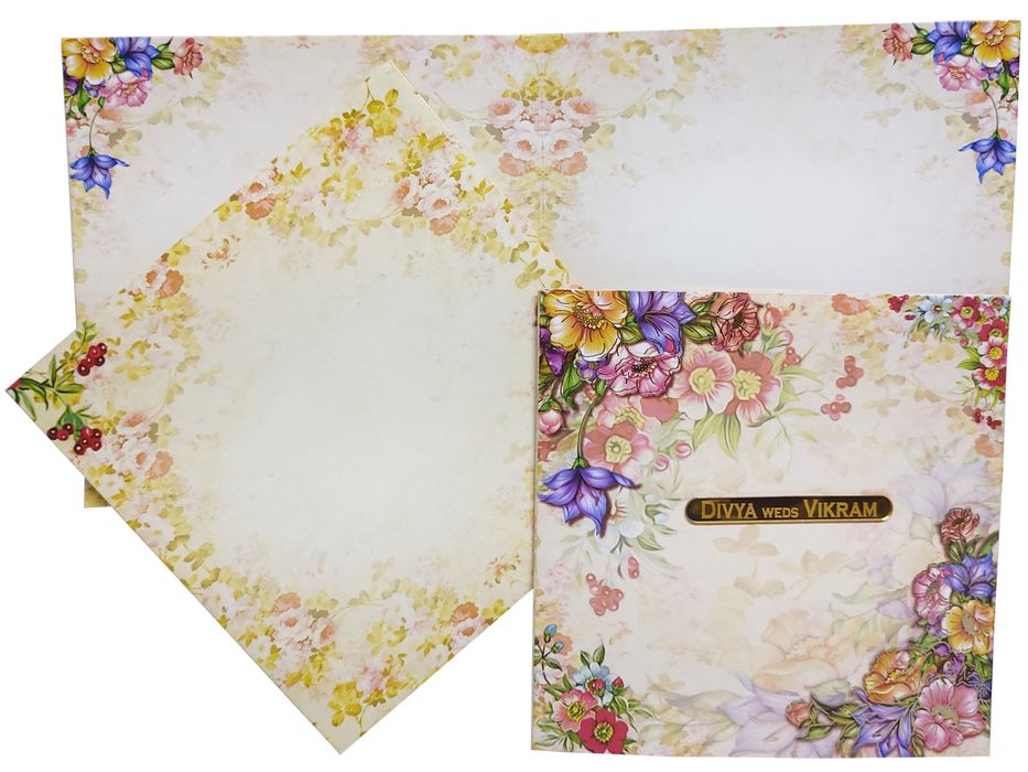 Multicolour Floral Design in Offset With Name Plate-KNCT8802