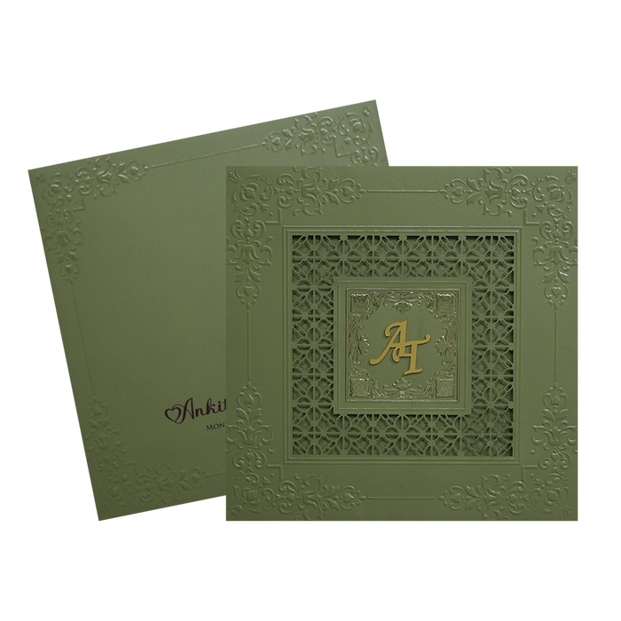 Olive Green MDF Marriage Card