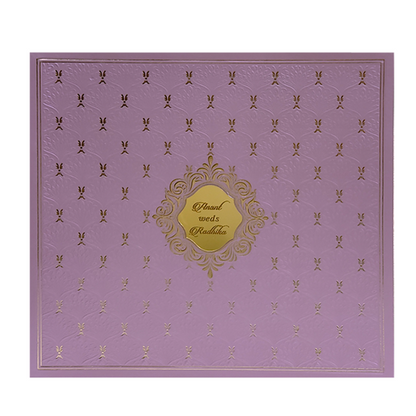 Lavender Embossed Pattern Wedding Invitation