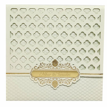 White box laser cut invitation card