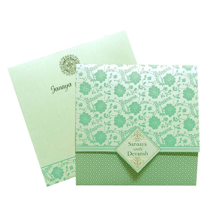 Soft Blue Floral Invitation Card