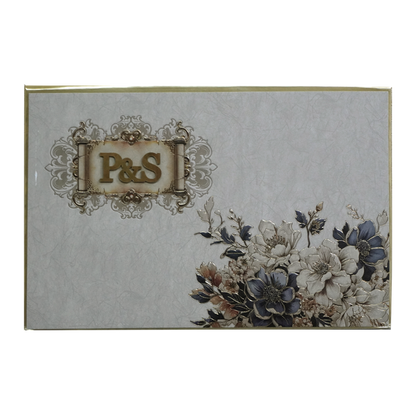 Dusty Grey Padded Invitation Card