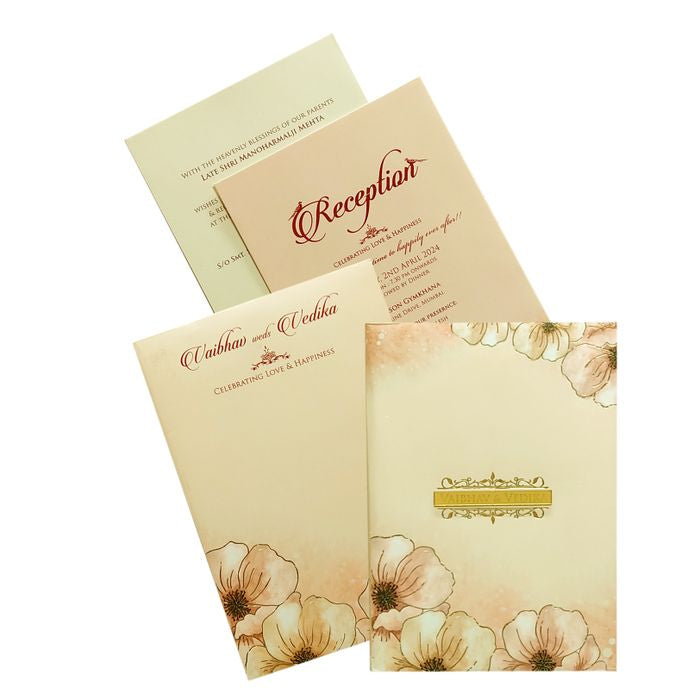 Pink Padded Blossom Invitation Card